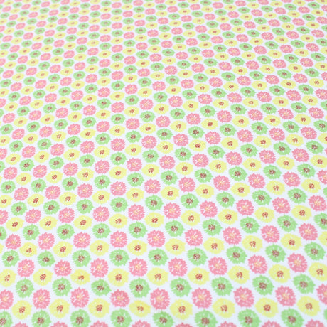 100% Digital Quilting Cotton, Meadow Collection, 'Multi-coloured Daises', 44" Wide - Pound A Metre