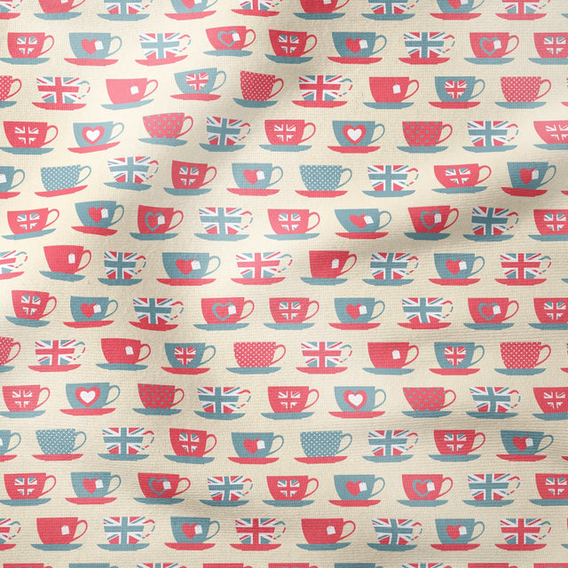 100% Premium Jubilee Quilting Cotton 'Cream Tea Cups' - Pound A Metre