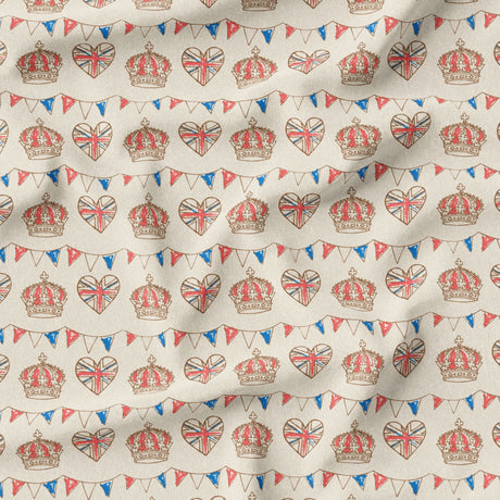 100% Premium Jubilee Quilting Cotton 'Royal Bunting' - Pound A Metre