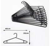 12 Pack Plastic Strong Clothes-Hangers - Black - Pound A Metre