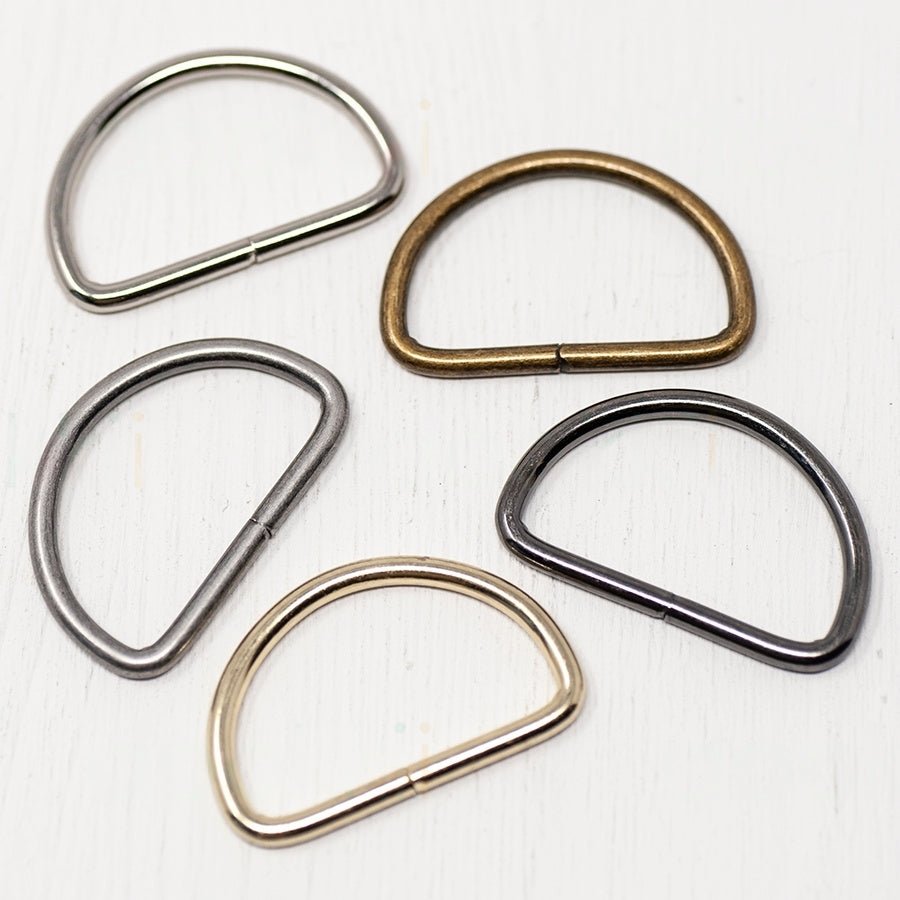 25mm Metal D-Rings For Bags- 4 Colours- Pack Of 2 - Pound A Metre