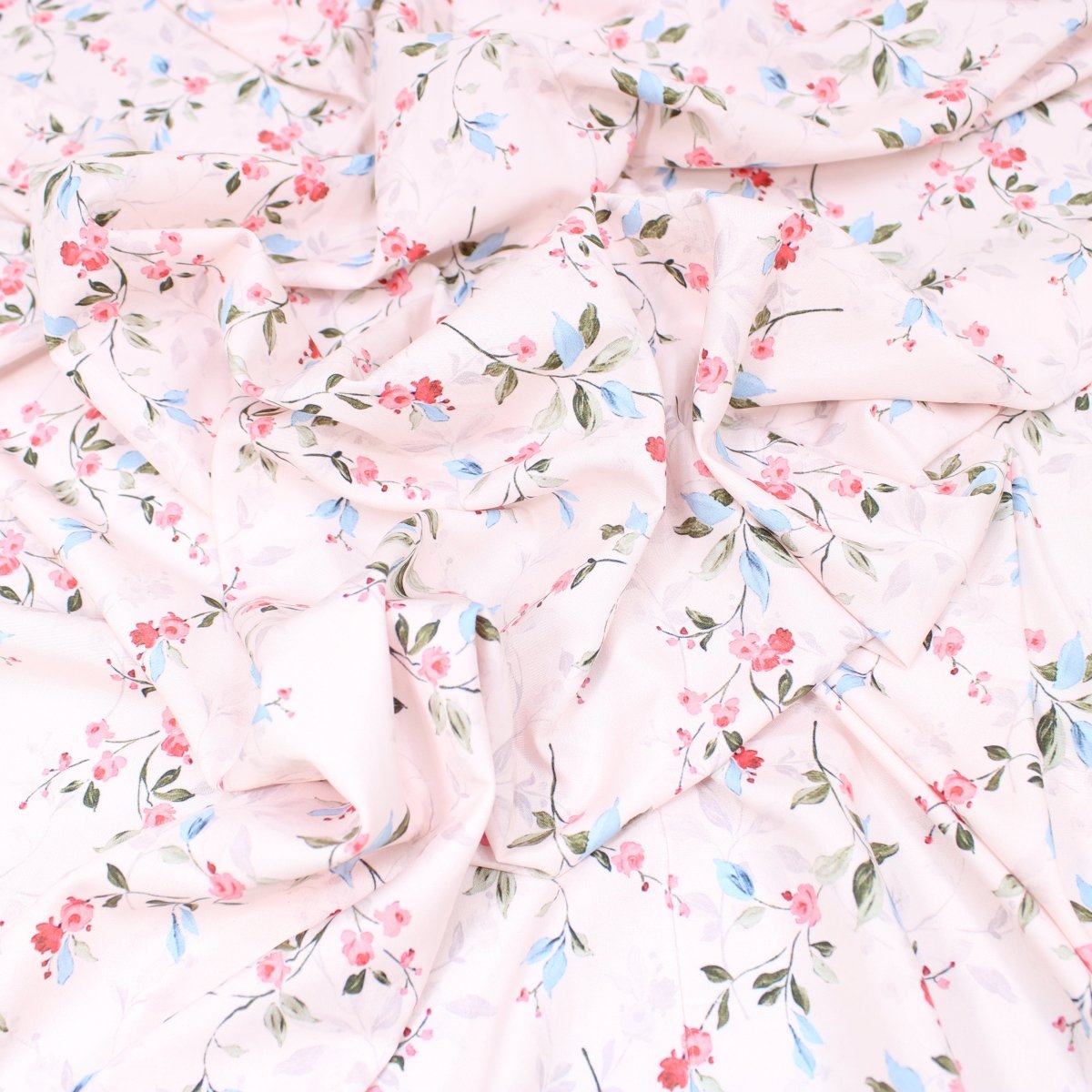 3 Metre Deluxe Santorini Floral Soft Crepe ‘Pastel Edition - Elegant Liberty’ 45" Wide Pastel Peach - Pound A Metre