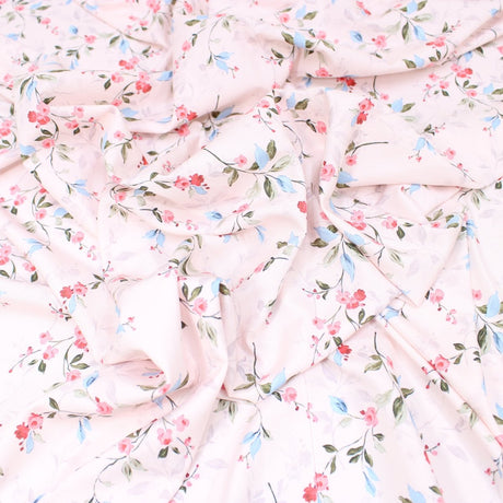 3 Metre Deluxe Santorini Floral Soft Crepe ‘Pastel Edition - Elegant Liberty’ 45" Wide Pastel Peach - Pound A Metre