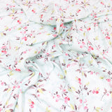 3 Metre Deluxe Santorini Floral Soft Crepe ‘Pastel Edition - Elegant Liberty’ 45" Wide Pastel Water Blue - Pound A Metre