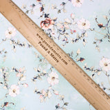 3 Metre Deluxe Santorini Floral Soft Crepe ‘Pastel Edition - Rose Garden’ 45" Wide Pastel Mint - Pound A Metre