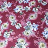 3 Metre Luxury Gold Foil Floral Sateen ‘Illusion’ - 55" Wide Dark Grape - Pound A Metre