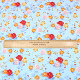 3 Metre Natural Drape Soft-Touch Floral American Crepe 55" Wide - Light Blue - Pound A Metre