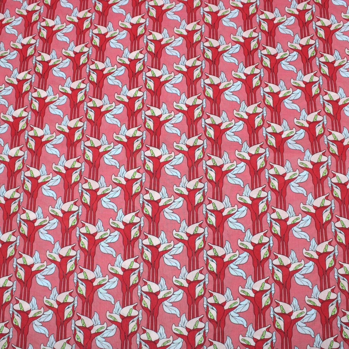 3 Metres Dressmaking 100% Cotton Lawn- (Red Stem) (55" Wide) - Pound A Metre