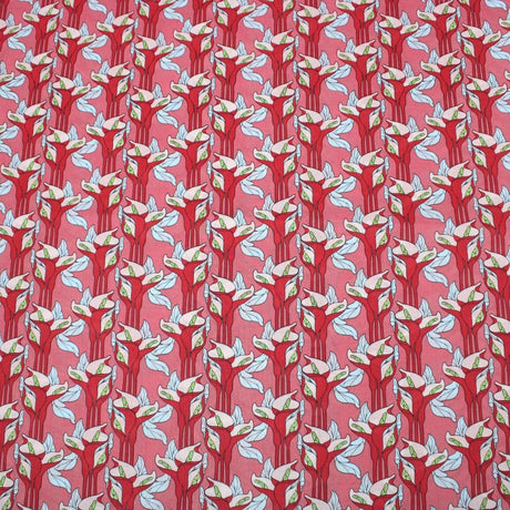 3 Metres Dressmaking 100% Cotton Lawn- (Red Stem) (55" Wide) - Pound A Metre