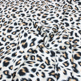 3 Metres Dressmaking Cheetah Print Crepe Georgette- 55" Wide Cream & Orange - Pound A Metre