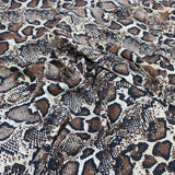 3 Metres Dressmaking Snakeskin Print Crepe Georgette- 55" Wide Brown - Pound A Metre