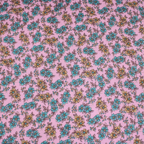 3 Metres Floral Daisy Dress-Rayon 45" Wide Pink - Pound A Metre