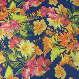 3 Metres Luxury Lounge Wear Floral Satin 55” Wide Navy - Pound A Metre