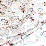 3 Metres Luxury Soft Floral Satin 45” Wide Cream - Pound A Metre