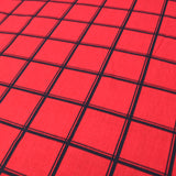 3 Metres Premium 100% Cotton Poplin - Chequered - 44" Wide Red - Pound A Metre