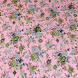 3 Metres Premium 100% Cotton 'Retro Print - Miniature Bouquet - Pastel Pink & Green' - Pound A Metre