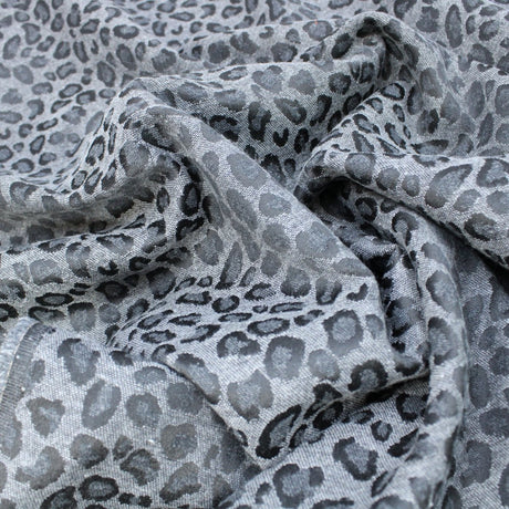 3 Metres Premium Brushed Cheetah Poly-Wool - 55" Wide Grey - Pound A Metre