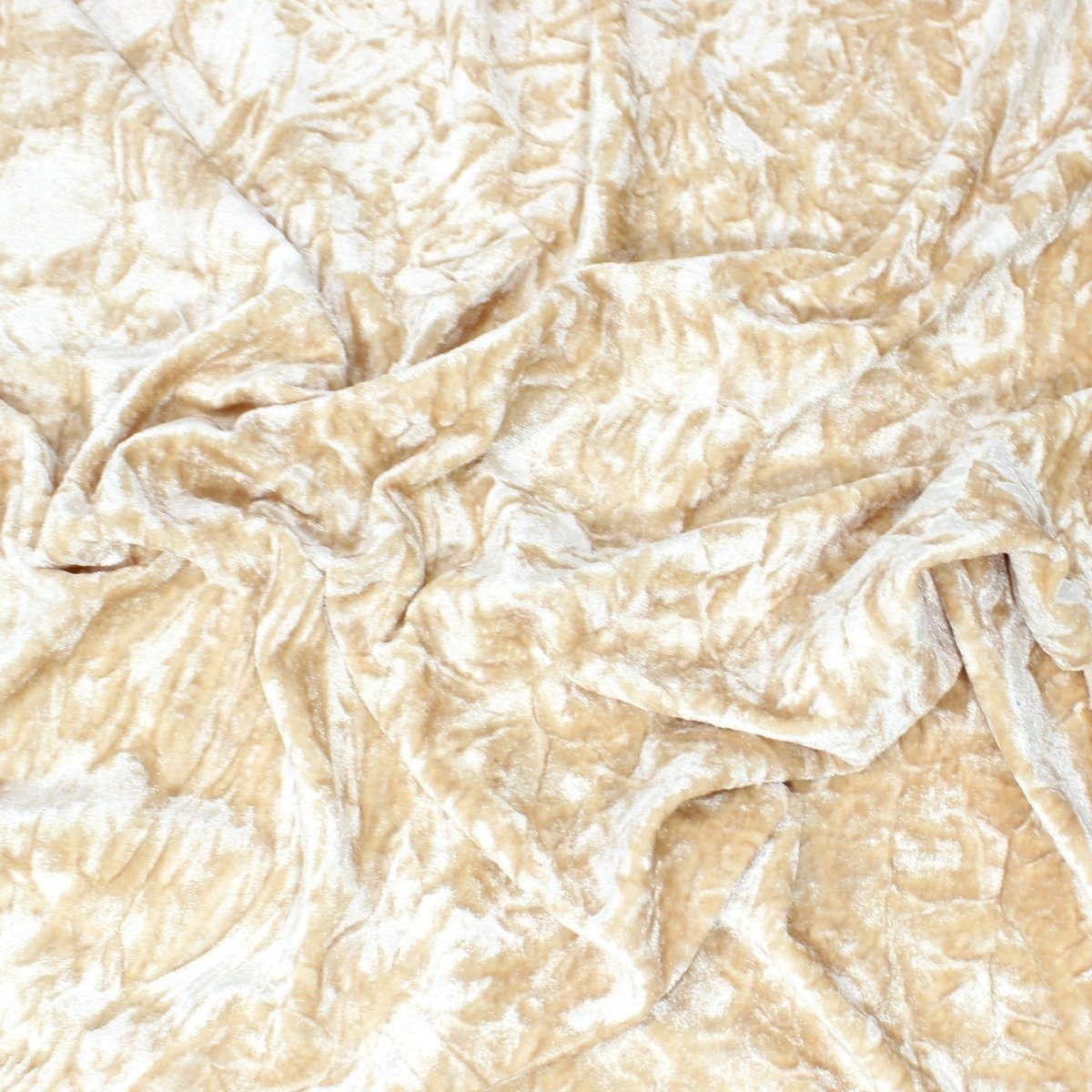 3 Metres Premium Crushed Stretch Velvet 55" Wide Cream - Pound A Metre