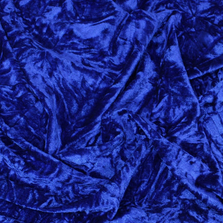 3 Metres Premium Crushed Stretch Velvet 55" Wide Royal Blue - Pound A Metre