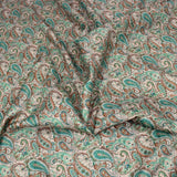 3 Metres Printed Cashmere Effect Crepe Fabric- 45" Wide (Cream Paisley) - Pound A Metre