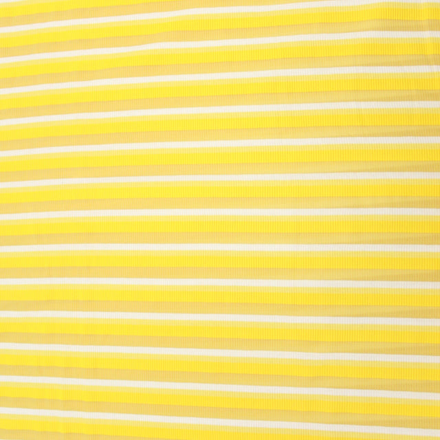 3 Metres Summer Dressmakers Ribbed Jersey 60" Wide Yellow & White (131C) - Pound A Metre