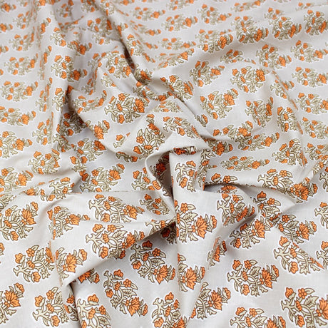 3 Metres Summer-Time Softness Floral 100% Cotton 44" Wide Grey - Pound A Metre