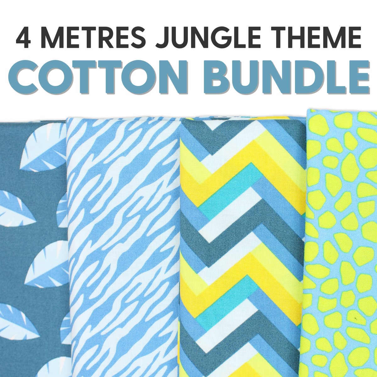 4 Metre Jungle Themed 100% Cotton Bundle- 44" Wide - Pound A Metre