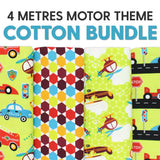 4 Metre Motor Themed 100% Cotton Bundle- 44" Wide - Pound A Metre