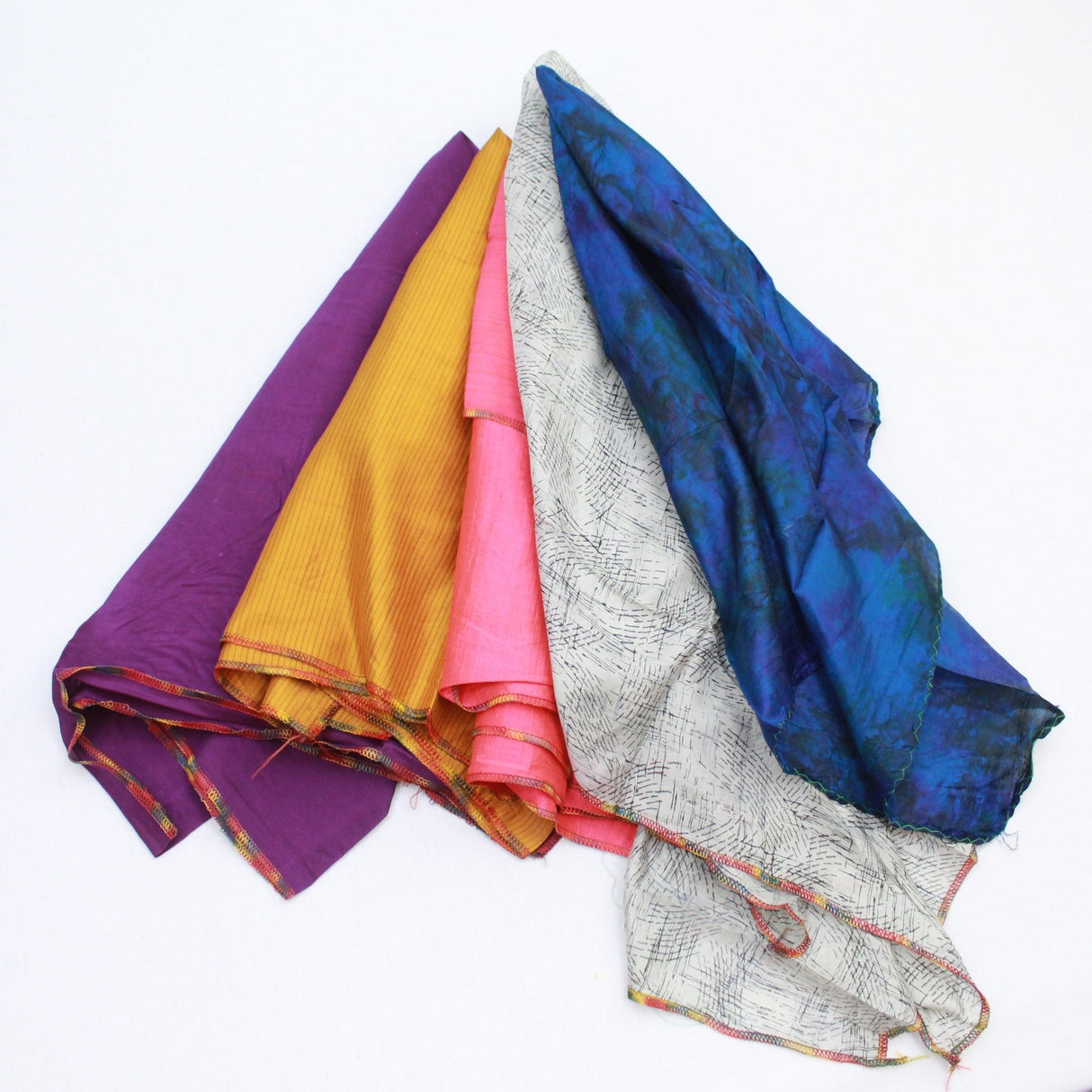 5 Assorted Scarves FOR £5, 100% Pure Silk Approx 97cm - Pound A Metre