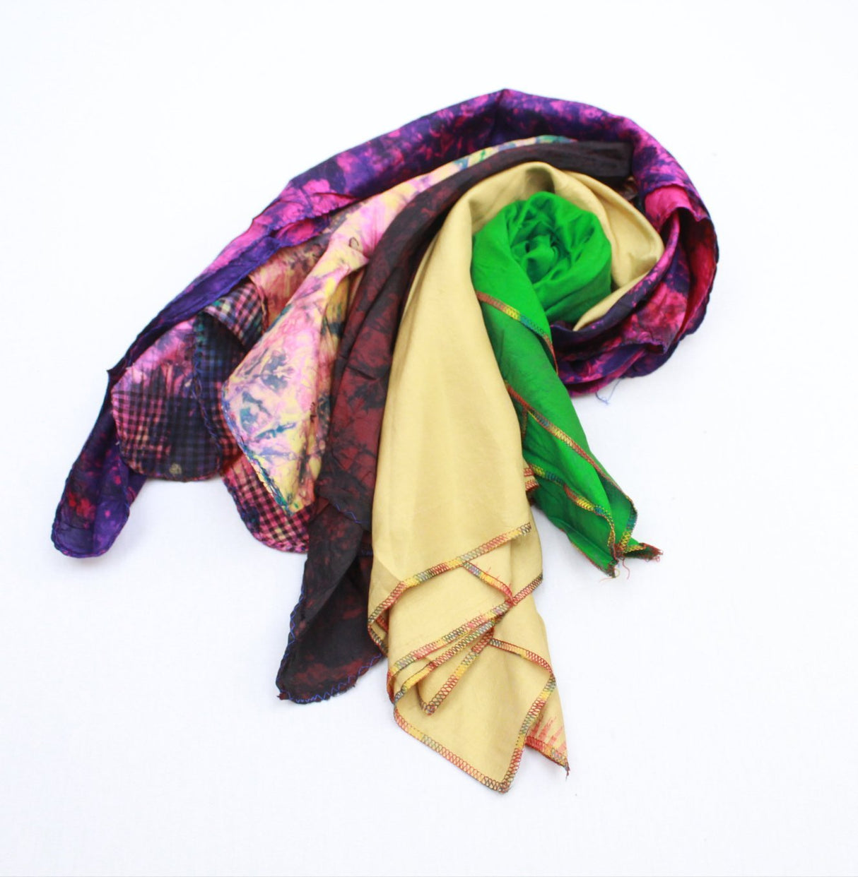 5 Assorted Scarves FOR £5, 100% Pure Silk Approx 97cm - Pound A Metre