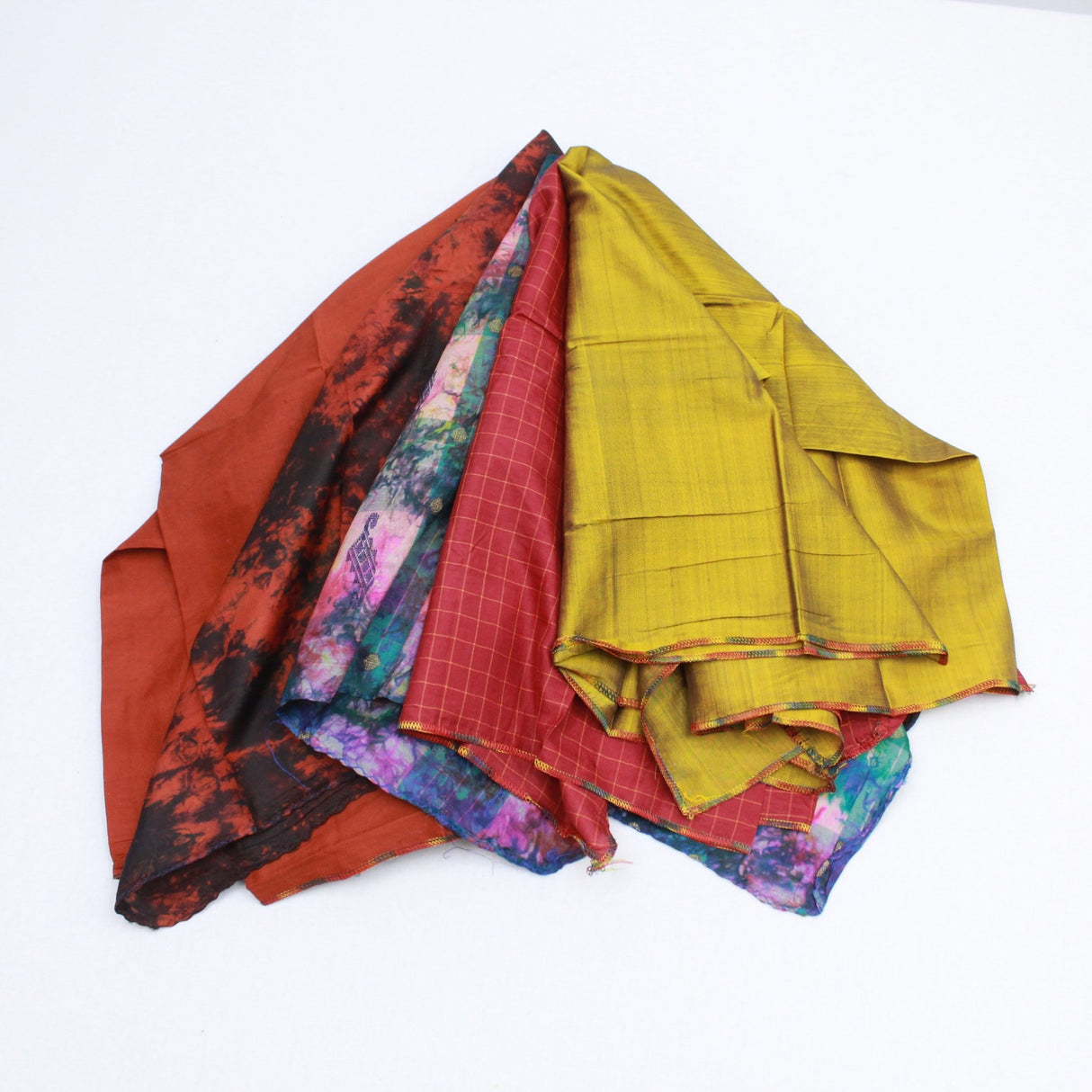 5 Assorted Scarves FOR £5, 100% Pure Silk Approx 97cm - Pound A Metre