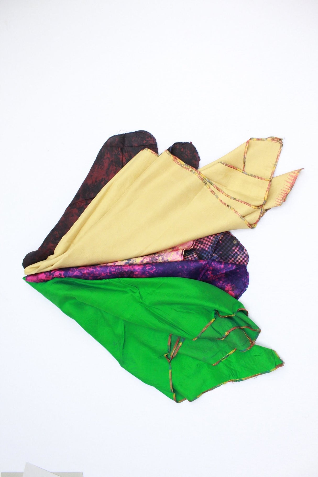 5 Assorted Scarves FOR £5, 100% Pure Silk Approx 97cm - Pound A Metre