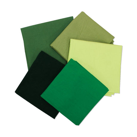 5 Piece Exclusive Fat Quarter 100% Cotton Palette - Green Envy - Pound A Metre