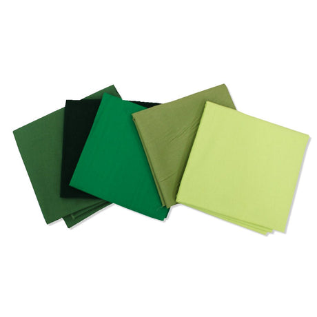 5 Piece Exclusive Fat Quarter 100% Cotton Palette - Green Envy - Pound A Metre