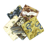 5 Piece Exclusive Oriental Gold Foil Fat Quarter 100% Cotton - Golden Brown - Pound A Metre