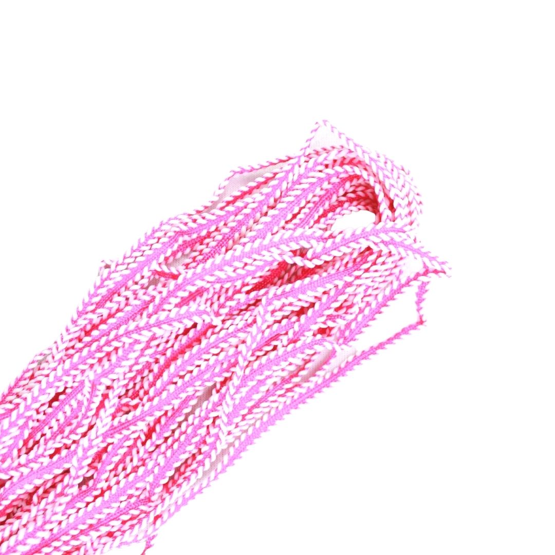 17.5m Braided Lace, Dresses Embellishment - Pink & White