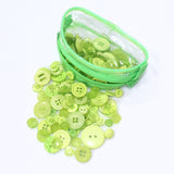 Assorted Button Pouch 75g- Green - Pound A Metre