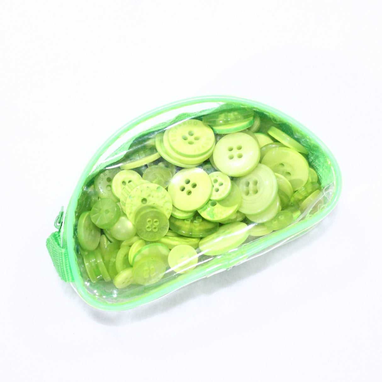 Assorted Button Pouch 75g- Green - Pound A Metre