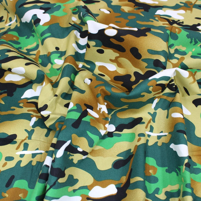 Classic Camouflage Cotton Poplin 55" Wide Green - Pound A Metre