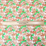 Festive Quilting Cotton 44" Wide Gingerbread- White - Pound A Metre