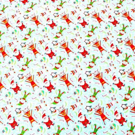 Festive Quilting Cotton 44" Wide Snow Angels- Light Blue - Pound A Metre