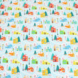 Festive Quilting Cotton 44" Wide Snow House - Light Blue - Pound A Metre