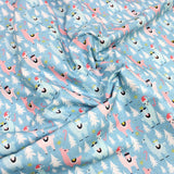 Festive Quilting Cotton 44" Wide Snow Llamas - Cadet Blue - Pound A Metre