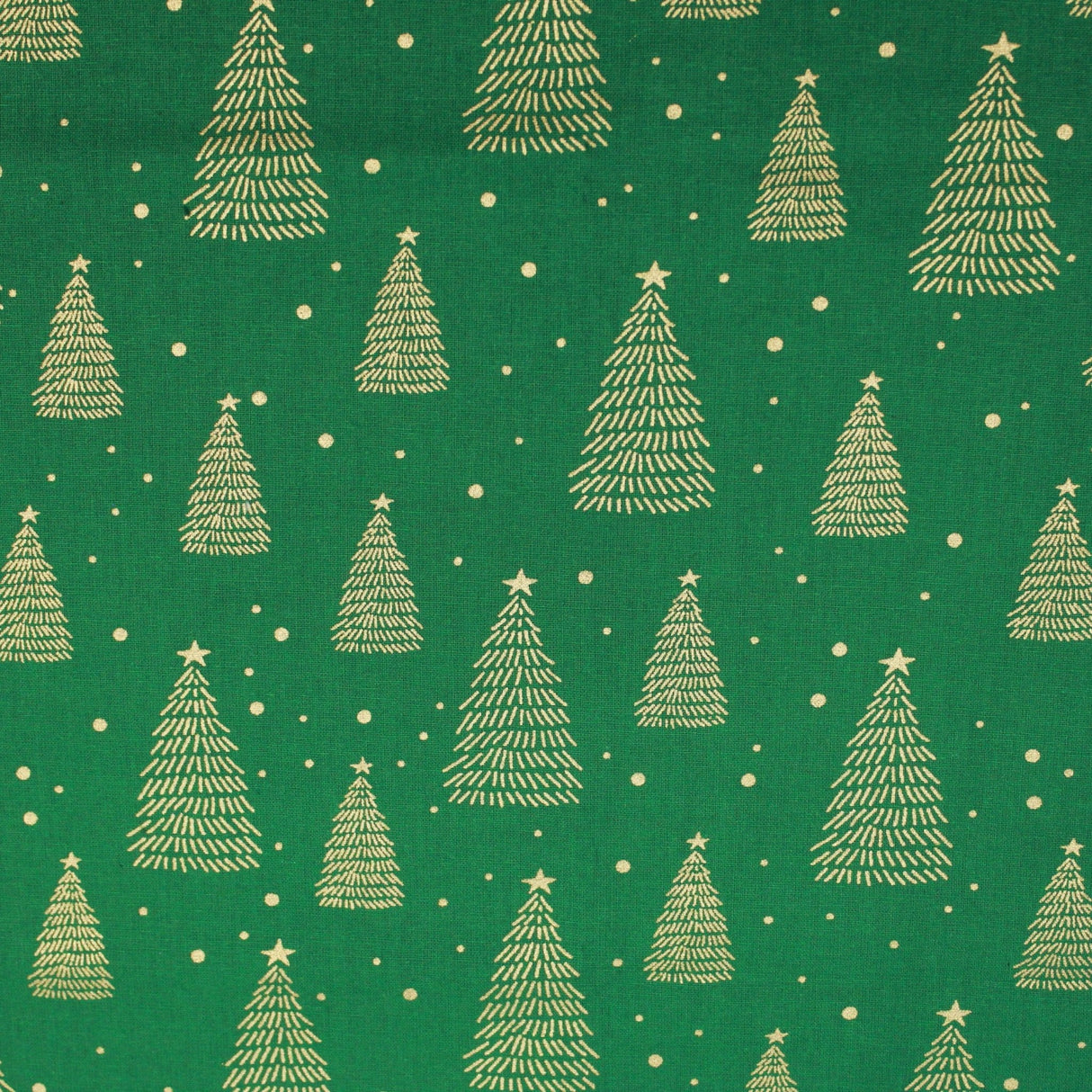 Gold Foil Premium 100% Quilting Cotton "Christmas Tree" - 3 Colours - Pound A Metre