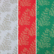 Gold Foil Premium 100% Quilting Cotton "Festive Branches" - 3 Colours - Pound A Metre