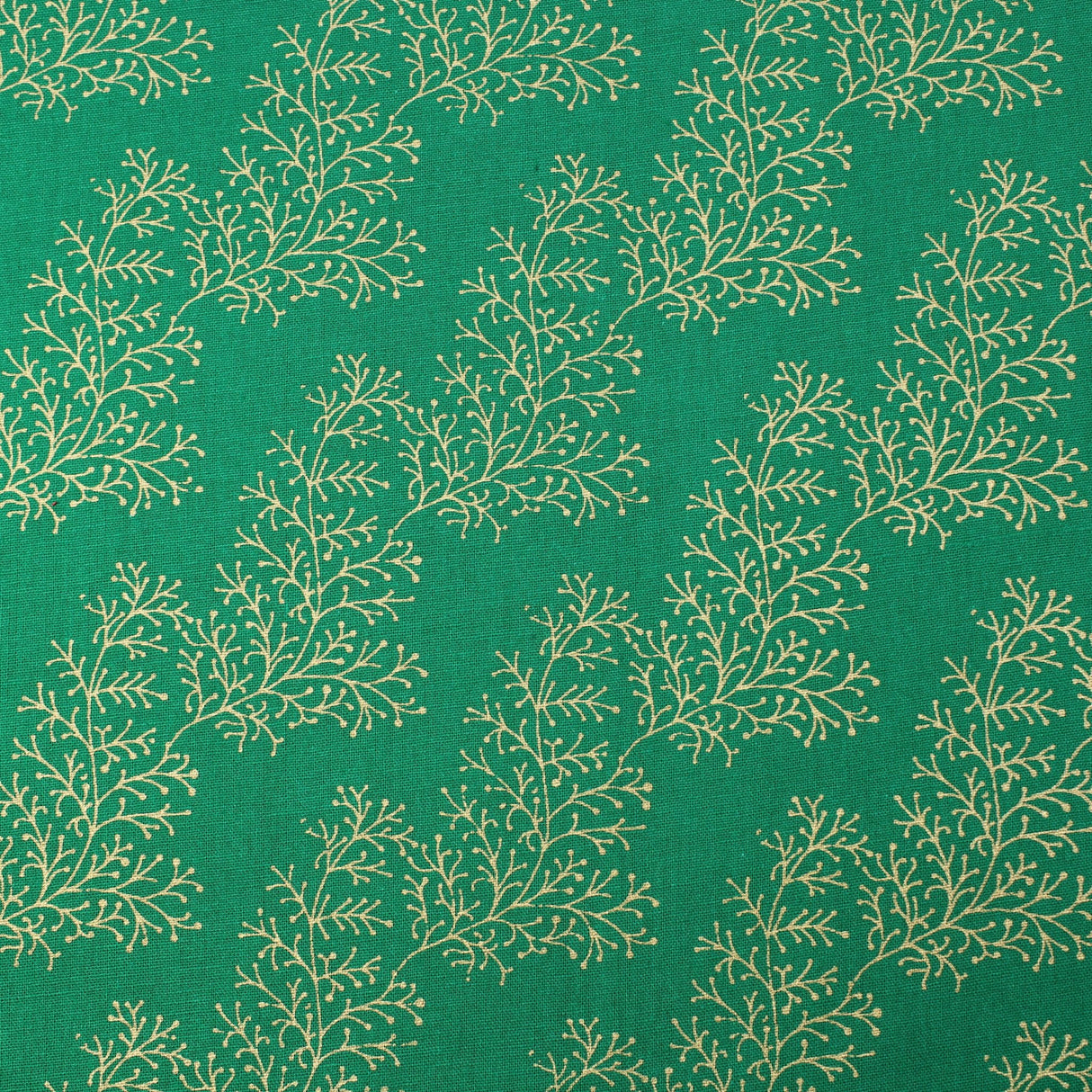 Gold Foil Premium 100% Quilting Cotton "Festive Branches" - 3 Colours - Pound A Metre