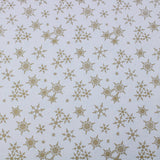 Gold Foil Premium 100% Quilting Cotton "Festive Snowflake" - 3 Colours - Pound A Metre