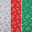 Gold Foil Premium 100% Quilting Cotton "Festive Snowflake" - 3 Colours - Pound A Metre