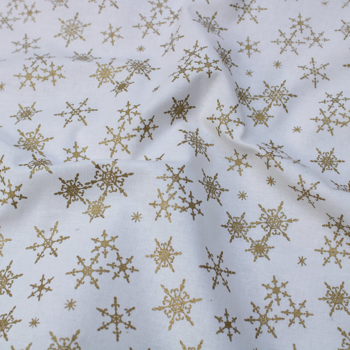 Gold Foil Premium 100% Quilting Cotton "Festive Snowflake" - 3 Colours - Pound A Metre