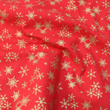 Gold Foil Premium 100% Quilting Cotton "Festive Snowflake" - 3 Colours - Pound A Metre